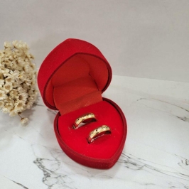 ALIANÇA ANATÔMICA O SENHOR É MEU PASTOR BANHADO A OURO 18K