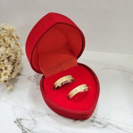 ALIANÇA O SENHOR É MEU PASTOR BANHADO A OURO 18K
