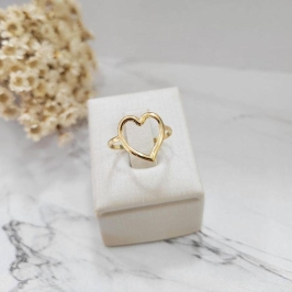 Anel aro fino coracao liso vazado  banho de ouro 18k