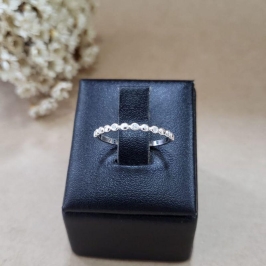 Anel bolinhas e bolinhas de zirconias  prata 925