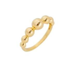 Anel com seis bolinhas banhado a ouro 18k