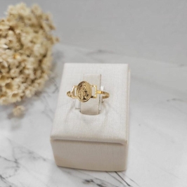 ANEL MEDALHA MILAGROSA BANHADO A OURO 18K