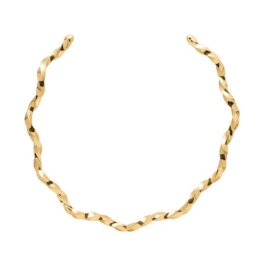 Aro torcido com ondas banhado a ouro 18k