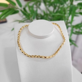 Aro torcido com ondas banhado a ouro 18k