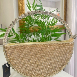 Bolsa de mao festa Lace & lore cor dourada HC-20297