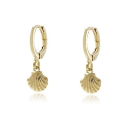 BRINCO ARGOLA CLICK CONCHINHA BANHADO A OURO 18K