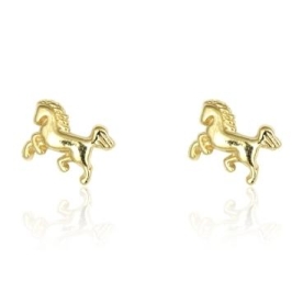 BRINCO CAVALO PEQUENO BANHADO A OURO 18K