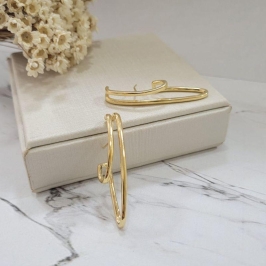 Brinco de aro duplo banhado no ouro 18k