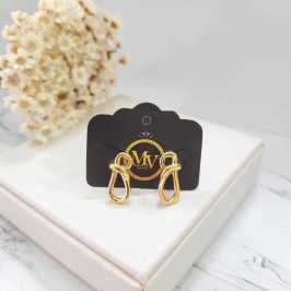 Brinco fio nó moderno pequeno banhado no ouro 18k