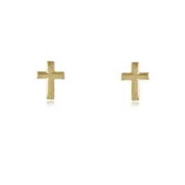 BRINCO MINI CRUZ BANHADO A OURO 18K