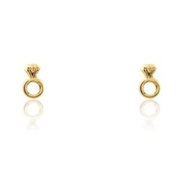 BRINCO MODELO DE ANEL SOLITÁRIO BANHADO A OURO 18K