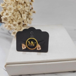 BRINCO PEDRA GOTA COR CITRINO PEQUENA BANHADO A OURO 18K