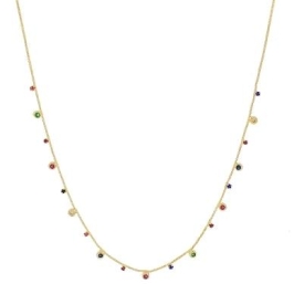 Chocker com zirconias coloridas banhada a ouro 18k TAM40CM