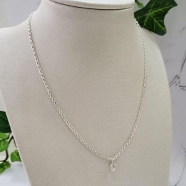 CHOCKER DE PRATA 925 ELO GRUMET PONTO LUZ CORAÇÃO CRISTAL
