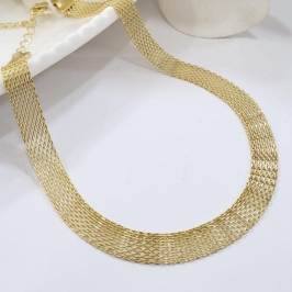 Chocker malha 9mm banhado a ouro 18K