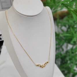 Colar organico onda tralhada banhado no ouro 18k