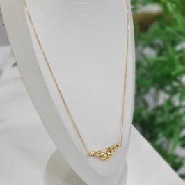 Colar organico onda tralhada banhado no ouro 18k
