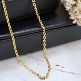 Corrente elo cartie curta banhada a ouro 18k