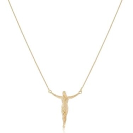 GARGANTILHA COM PINGENTE CRISTO BANHADO A OURO 18K TAM45CM