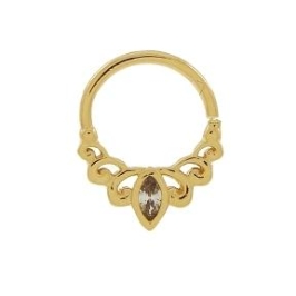 PIERCING COM UMA ZIRCONIA BANHADO A OURO 18K
