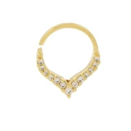 PIERCING CRAVEJADO BANHADO A OURO 18K