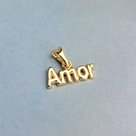 Pingente amor liso banhado a ouro 18k