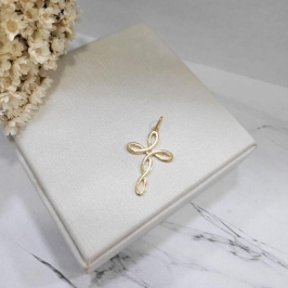 PINGENTE CRUZ VAZADA BANHADA A OURO 18K