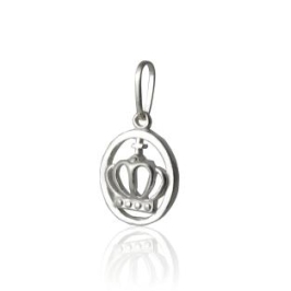 PINGENTE DE PRATA 925 COM COROA DENTRO DO ELO