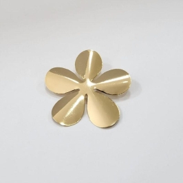 Pingente flor grande petalas abertas banhado a ouro 18k