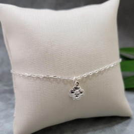 Pulseira com pingente trevo prata 925 TAM18CM