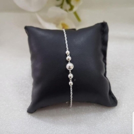 PULSEIRA DE PRATA 925 COM QUATRO BOLAS PEQUENAS E UMA GRANDE