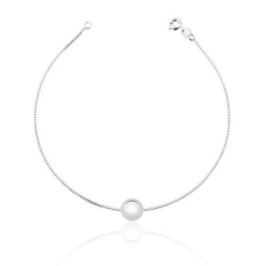 PULSEIRA DE PRATA 925 VENEZIANA COM UMA BOLINHA