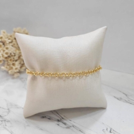 Pulseira elo portugues 4mm sem extensor banhado a ouro 18k