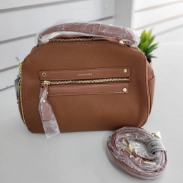 Bolsa feminina lace & lora cor marrom pingente flor HO-20399