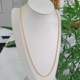 Corrente cabo de aco 2,5mm banhado a ouro 18K TAM50CM