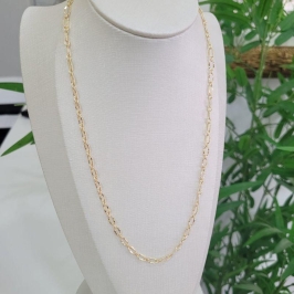 CORRENTE ELO RISCADO BANHADO A OURO 18K TAM45CM