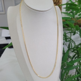 Corrente malha quadradinha espelhada banhada a ouro 18k TAM47CM