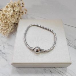 Pulseira de berloque fecho bolinha 17cm