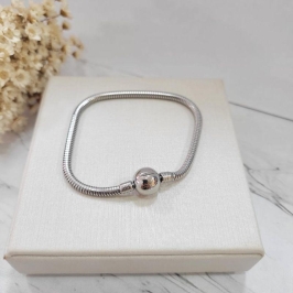 Pulseira de berloque fecho bolinha 18cm