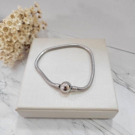 Pulseira de berloque fecho bolinha 19cm