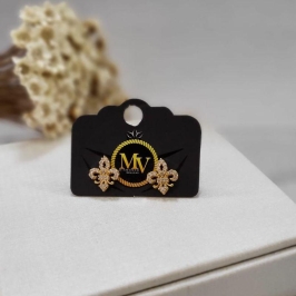 BRINCO SIMBOLO DUDALINA TODO CRAVEJADO BANHADO A OURO 18K