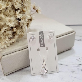 CONJUNTO BRINCO E PINGENTE PONTO DE LUZ