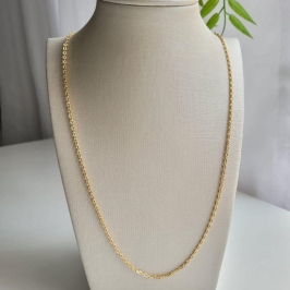 Corrente elo cartie curta banhada a ouro 18k