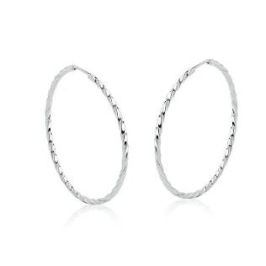 ARGOLA REDONDA TORCIDA PRATA M 4CM