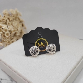 BRINCO DE PRATA 925 CORAÇÃO TRABALHADO