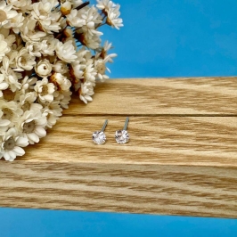 BRINCO PONTO DE LUZ  PP 4MM 4 GARRAS PRATA 925