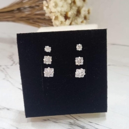 BRINCO TRIO ZIRCONIA QUADRADO