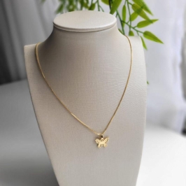 COLAR BORBOLETA PONTILHADA