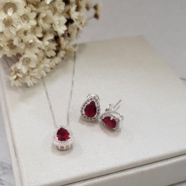 CONJUNTO GOTA COR RUBI CRAVEJADO