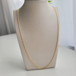 Corrente elo cartie fina longa 0.50 banhada a ouro 18k TAM60CM